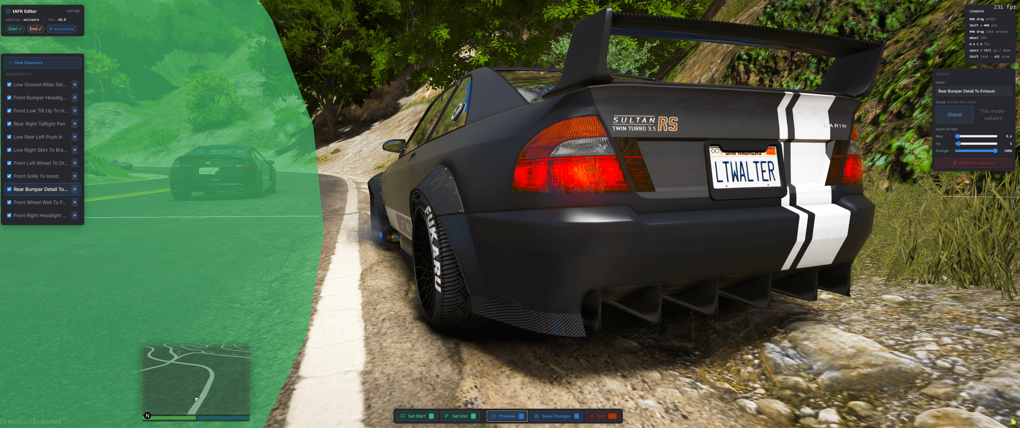 Sequence list and details panel