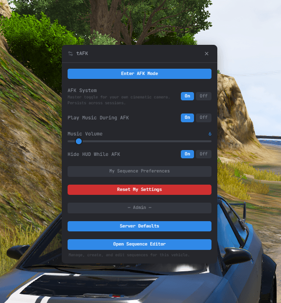 Per-player settings menu